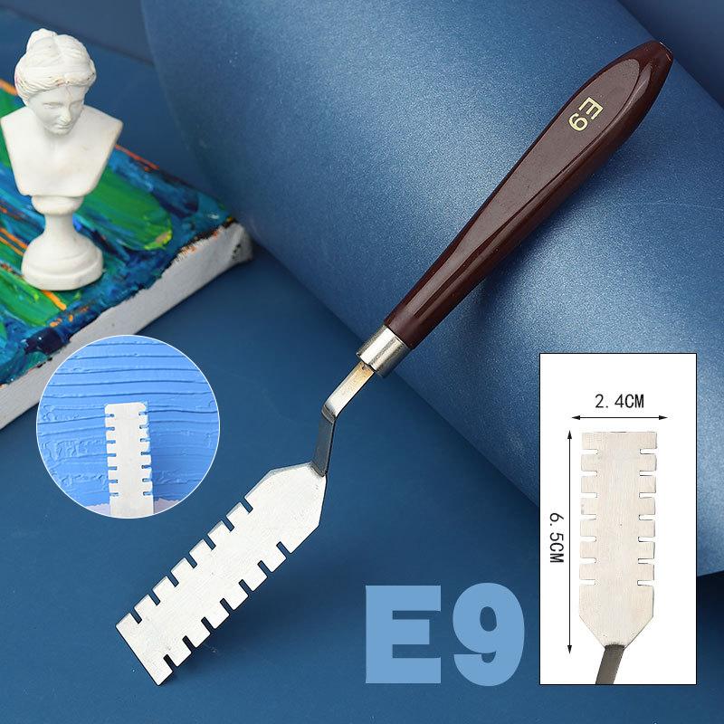 Набор шпателей специальной формы с ручкой из красного дерева, набор шпателей из нержавеющей стали, палитра гуаши