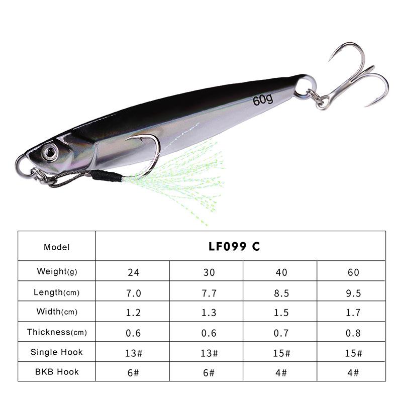 Lure Luminous Long Throw Lead Fish Metal Bait Sea Fishing Bionic False Bait Submerged Bait