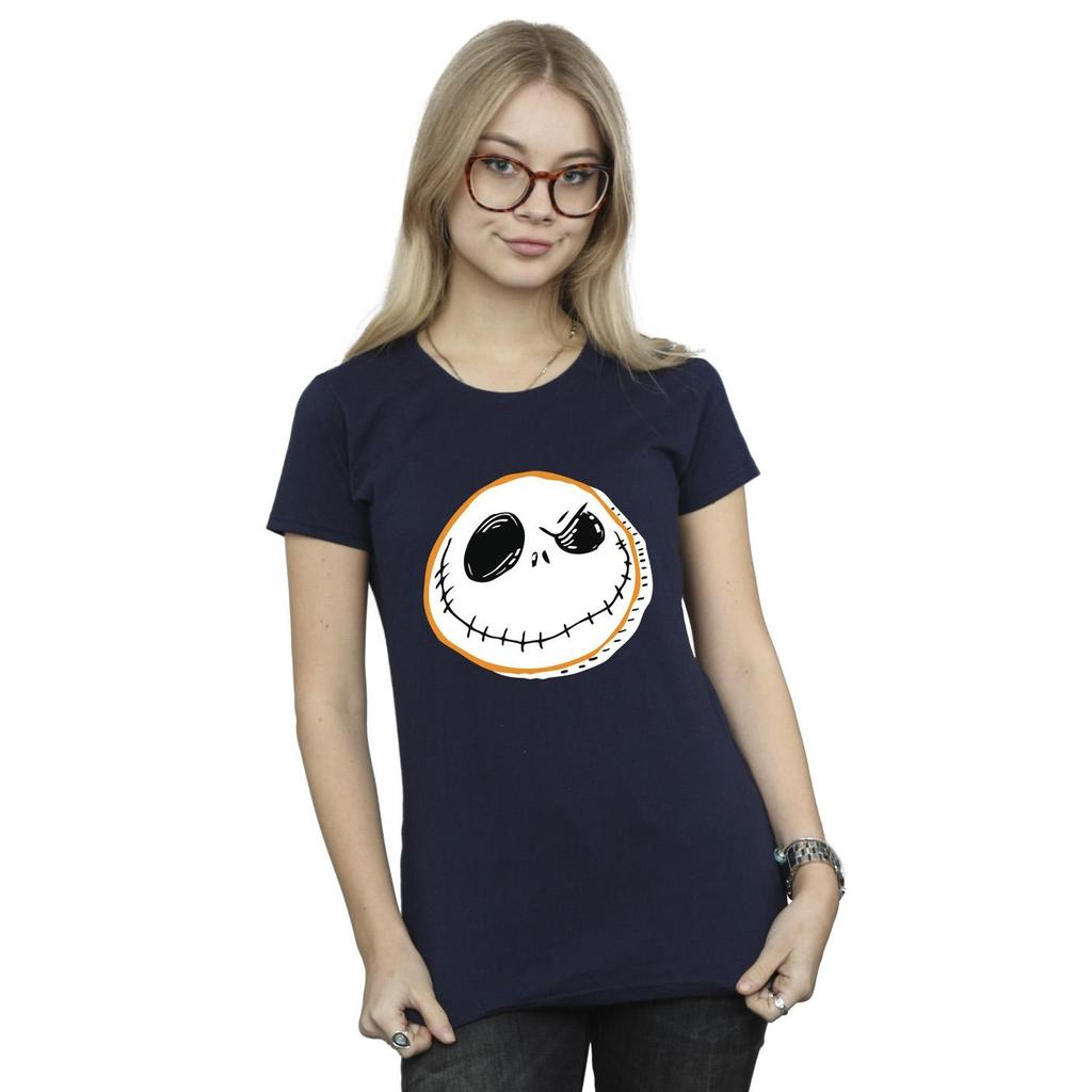 Disney Womens/Ladies The Nightmare Before Christmas Jack Face Cotton T-Shirt