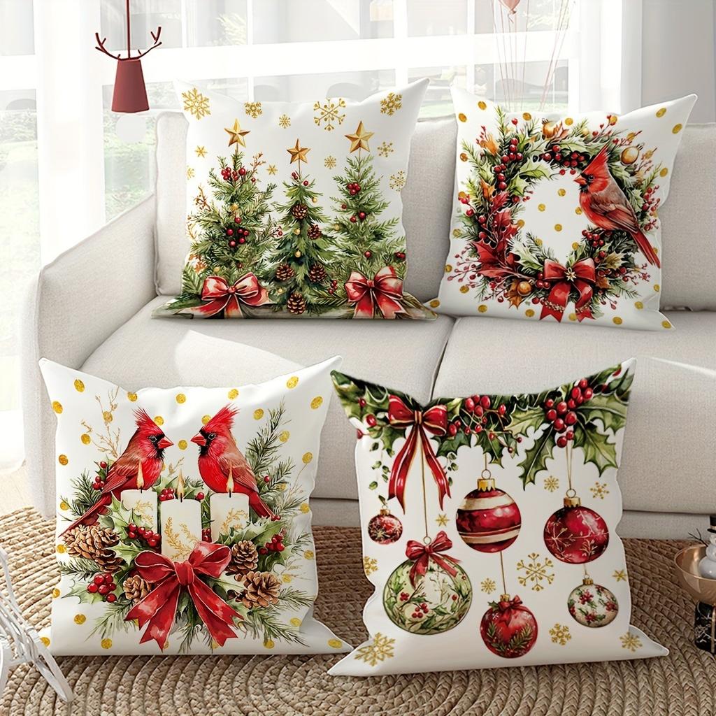 Рождественское украшение наволочка гирлянда свеча птица узор подходит для дома комната гостиная диван подушка чехол подарок другу