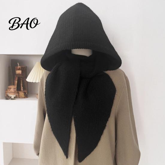 Warm Knit Headwear Women Hooded Scarf Hat, Winter Pullover Balaclava Hood, Outdoor Cycling Hat Ear Protection Skull Cap for Cold Weather Hood