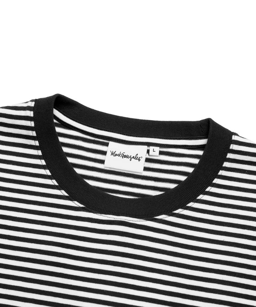 MARK GONZALES Angel Wappen Striped Short Sleeve T-Shirt - Black