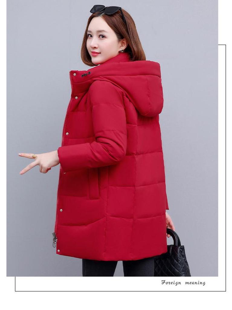 Women's Mid-Length 2025 Winter White Duck Down Jacket - High-end Korean Style, Slimming, Thickened Coat