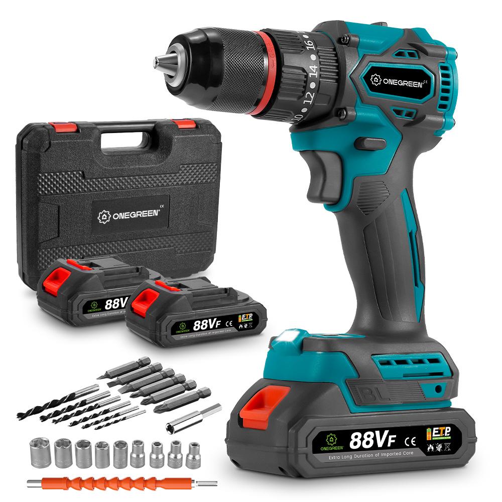 ONEGREEN 1200 Вт 480 Н.М крутящий момент бесщеточная электрическая ударная дрель 20 передач аккумуляторная отвертка электроинструменты для Makita 18 В аккумулятор