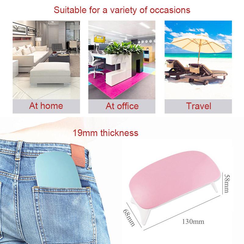 UV LED Lamp Nail Polish Dryer Mini USB Cable Foldable Portable Mouse Shape For Home Travel