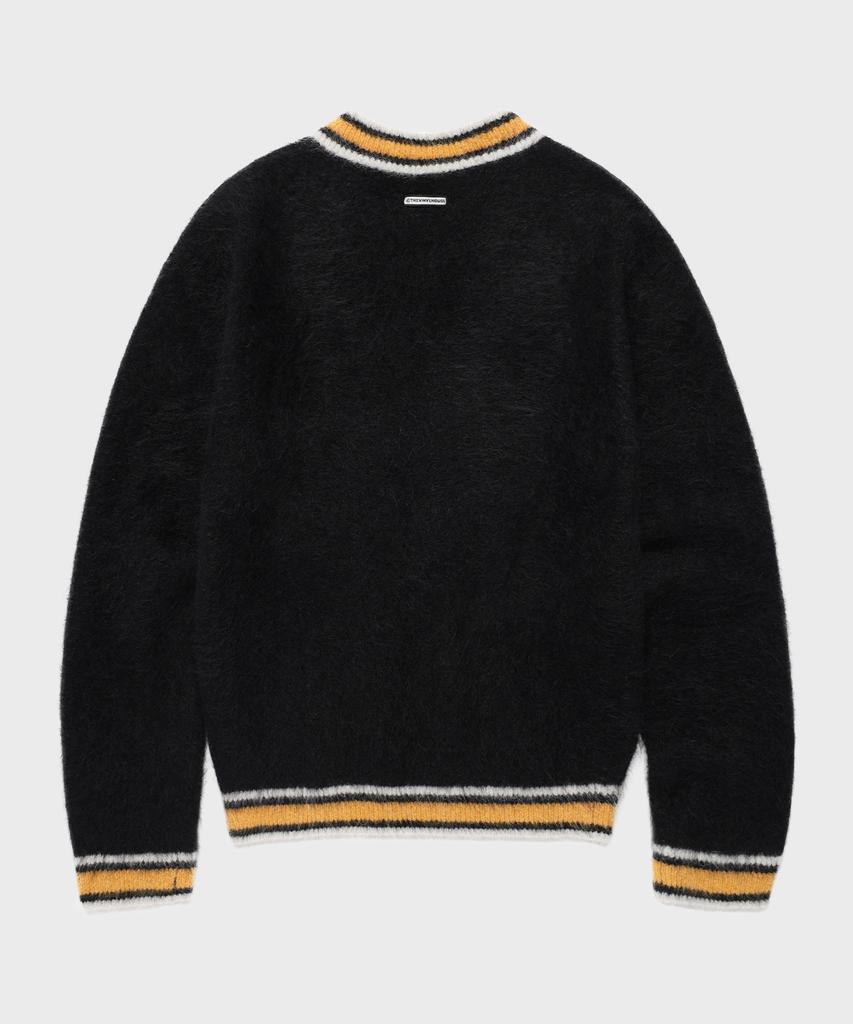 THEVINYLHOUSE Shaggy V Neck Sweater Black