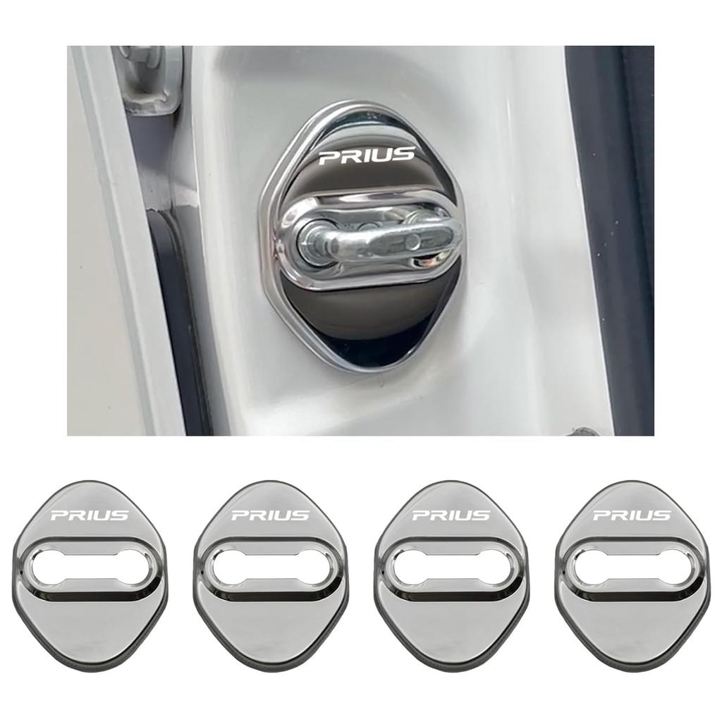 Haoshilianfa Door Striker Covers for Toyota Prius ZVW51 ZVW55 50 Series 2015 January and Prius ZVW60 ZVW65 MXWH60 MXWH65 60 Series 2023 Stainless