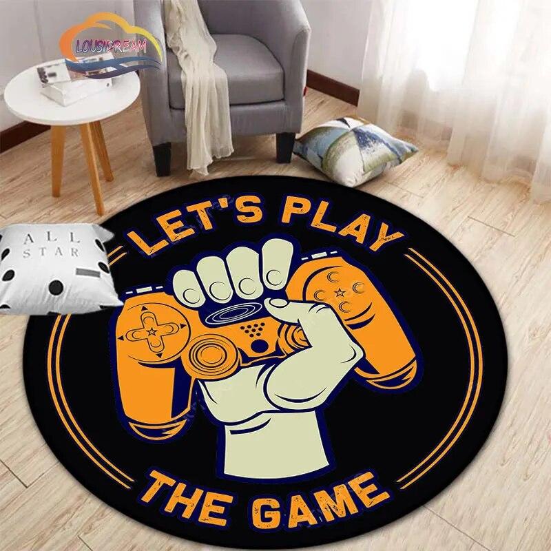 3D игровой контроллер круглый ковер, коврик для гостиной, спальни, детской комнаты, круговая игровая декорация подарок