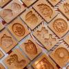 Wooden Cookie Molds for Christmas, DIY 3D Engraved Embossed Biscuit Cutter Moulds, Xmas Tree Snowflake Santa Claus Gingerbread