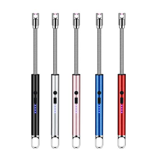Electric Igniter 360-Degree Flexible Hose Design Portable Windproof Easy Ignition USB Rechargeable Pulse Igniter with Dual Safety Switches CLE
