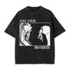 Стирка Футболки Ешьте свой белок Атака Титанов Эрен Йегер Хип-Хоп Крутые Футболки Стритвир Футболка Мужчины Женщины 2026 Лето