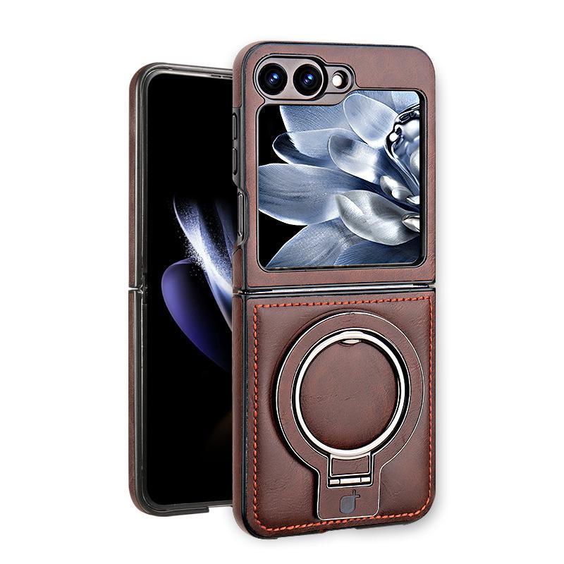 Magnetic Leather Case & Racket Holder for Samsung Galaxy Z Flip6/Flip5
