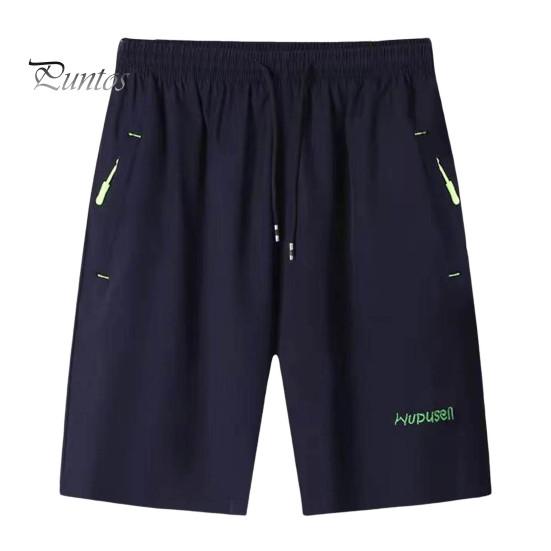 Мужские летние повседневные шорты с карманами на молнии, эластичные завязки на талии, широкие брюки для бега, фитнеса, пляжные шорты