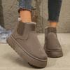 Классические женские ботильоны Зимняя обувь Фланелевые сноубутсы Женские уличные ботинки на высокой подошве Хлопковые ботинки Комфортная обувь для ходьбы Женские ботинки