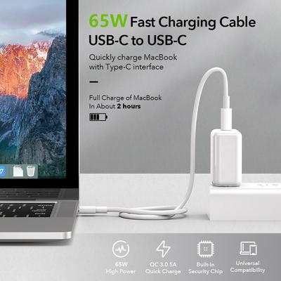 Кабель USB C - C 5A 65 Вт Сверхбыстрая зарядка Кабель Type C для iPhone 15 Pro Max Xiaomi 12 13 Samsung Huawei Oppo Кабель для передачи данных USB C