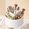 360° Rotating Makeup Brush Storage Box Desktop Makeup Tools Organizer Large Capacity Cosmetic Brush Lipstick Eyebrow Pen Rack
