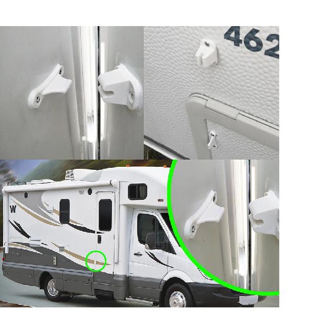 White Nylon Door Retainer Catch Stopper Resile Limiter Lock Holder T Shape Universal for Caravan Motorhome Boat Camper
