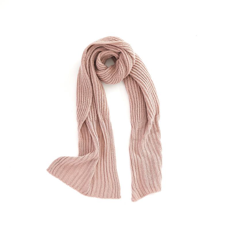 Autumn and Winter New Solid Color Mohair Scarf Men's and Women's Knitted Monochrome Thickened Scarf Shawl