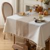 Modern Minimalist Linen Tablecloth with Tassel Dining Table Cover