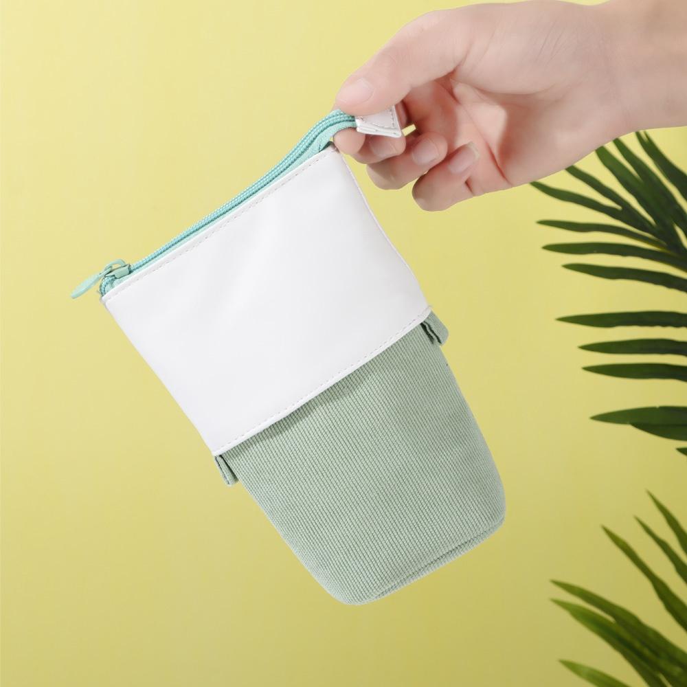 Портативная ручка-карандаш телескопический держатель большой емкости канцелярские принадлежности школьный пенал на молнии телескопическая вельветовая сумка для ручек из искусственной кожи косметичка