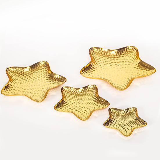 Креативный металлический поднос для десертов в форме звезды, маленькая тарелка для закусок для торта, фруктов, снеков, многофункциональная ретро посуда для вечеринки, пикника