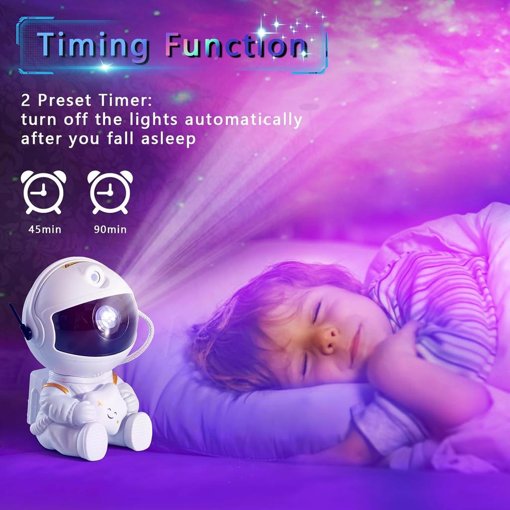 Astronaut Galaxy Projector, Star Projector Galaxy Light, Night Light for Kids, Nebula Ceiling LED Lamp, Room Decor, with Timer