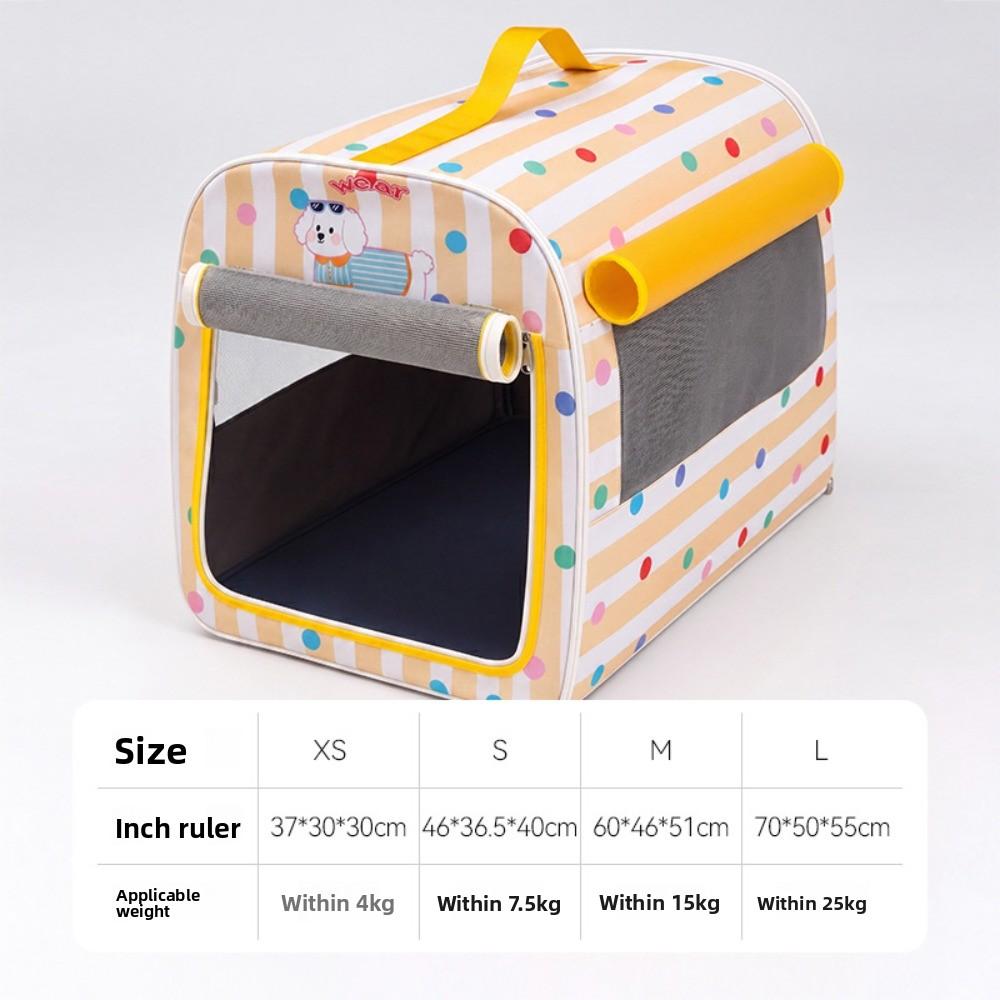 Retro Striped Pet Car Bag Portable Handheld Dog Kennel All Season Universal Pet Safety Seat Breathable Cat Nest For Small Cats Dogs Outdoor Travel