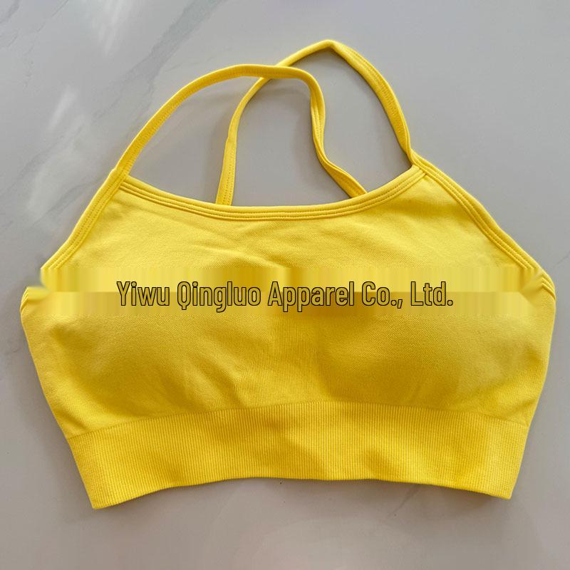 DFYNE Бесшовный нейлон-спандекс спортивный бюстгальтер с перекрещенной спинкой для женщин