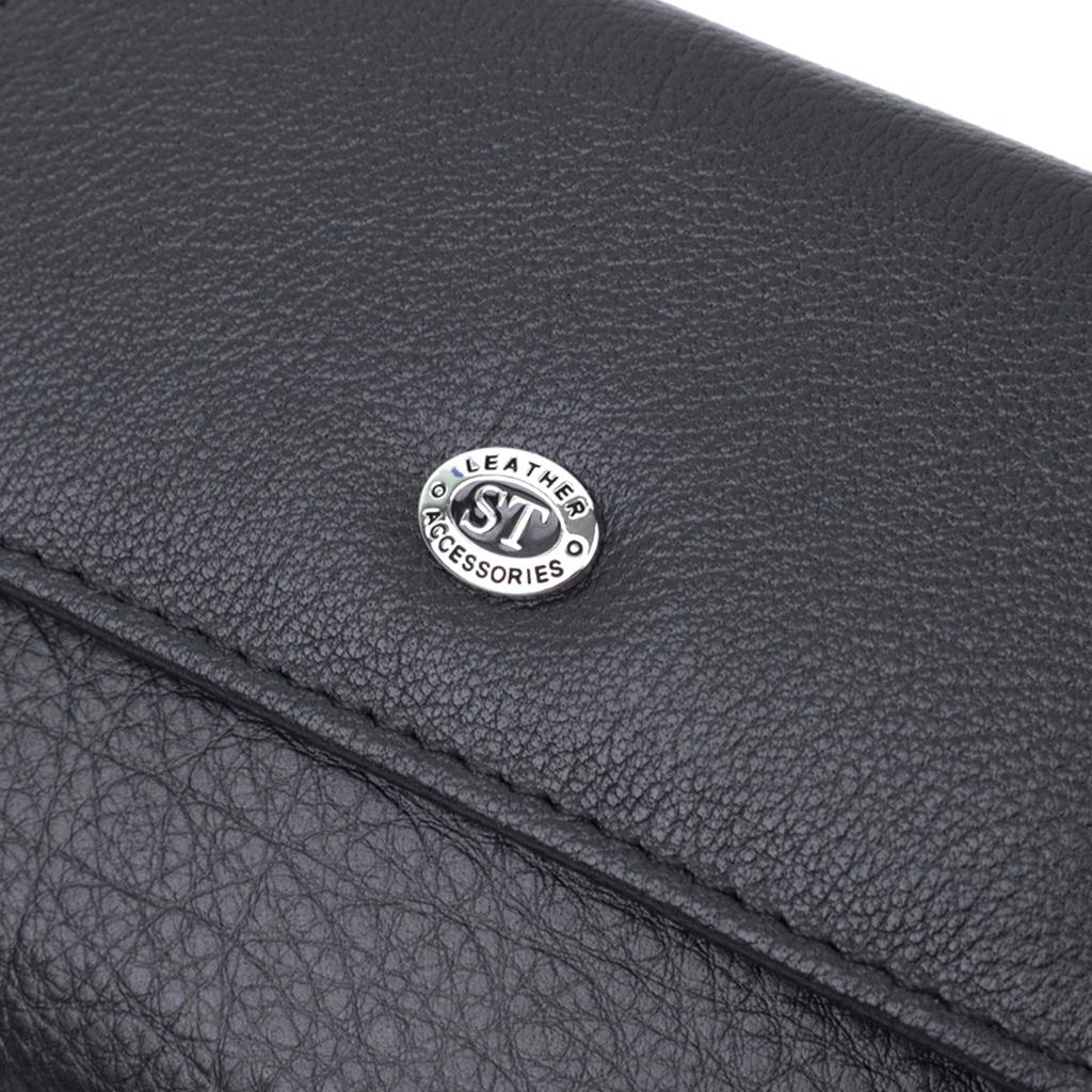 Practical Wallet with Coin Holder Made of Genuine Leather ST Leather 22740 Black