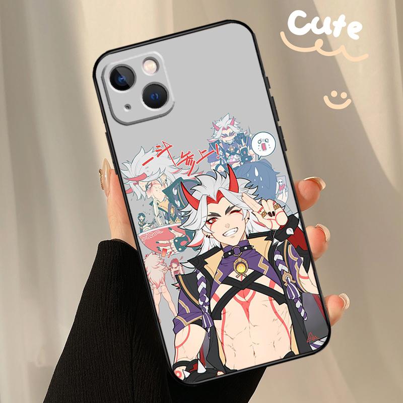 Чехол для телефона Genshin Impact Аратаки Итто Для Apple iPhone 16 15 14 13 12 11 17 Pro Max Mini 17 Air 16e 16 Plus Задняя крышка