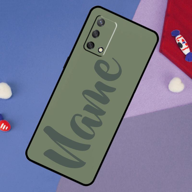 Чехол с персонализированным именем Sage Green для OPPO A17 A54 A57 S A77 A74 A94 A5 A9 A53 A15 A16 A76 A96 A52 A72 A18 A58 A98 A78
