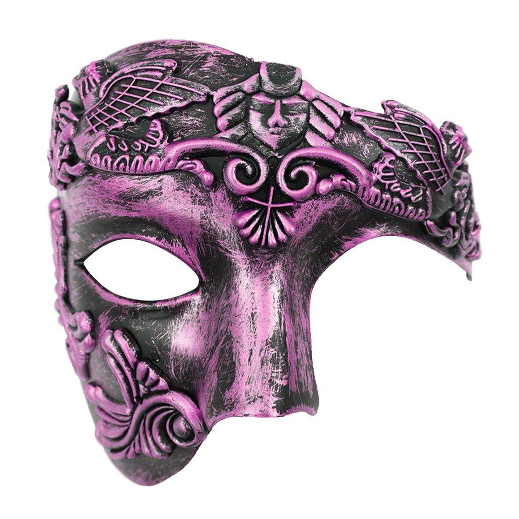Roman Warrior Mask With Metallic Finish For Costume Events And Themed Parties