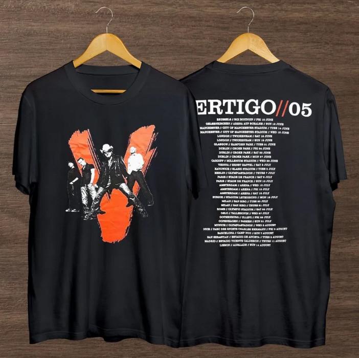 U2 Vertigo Tour 2005 TShirt Vintage U2 Rock Band Double Sided TShirt Gifts Unisex T-Shirt