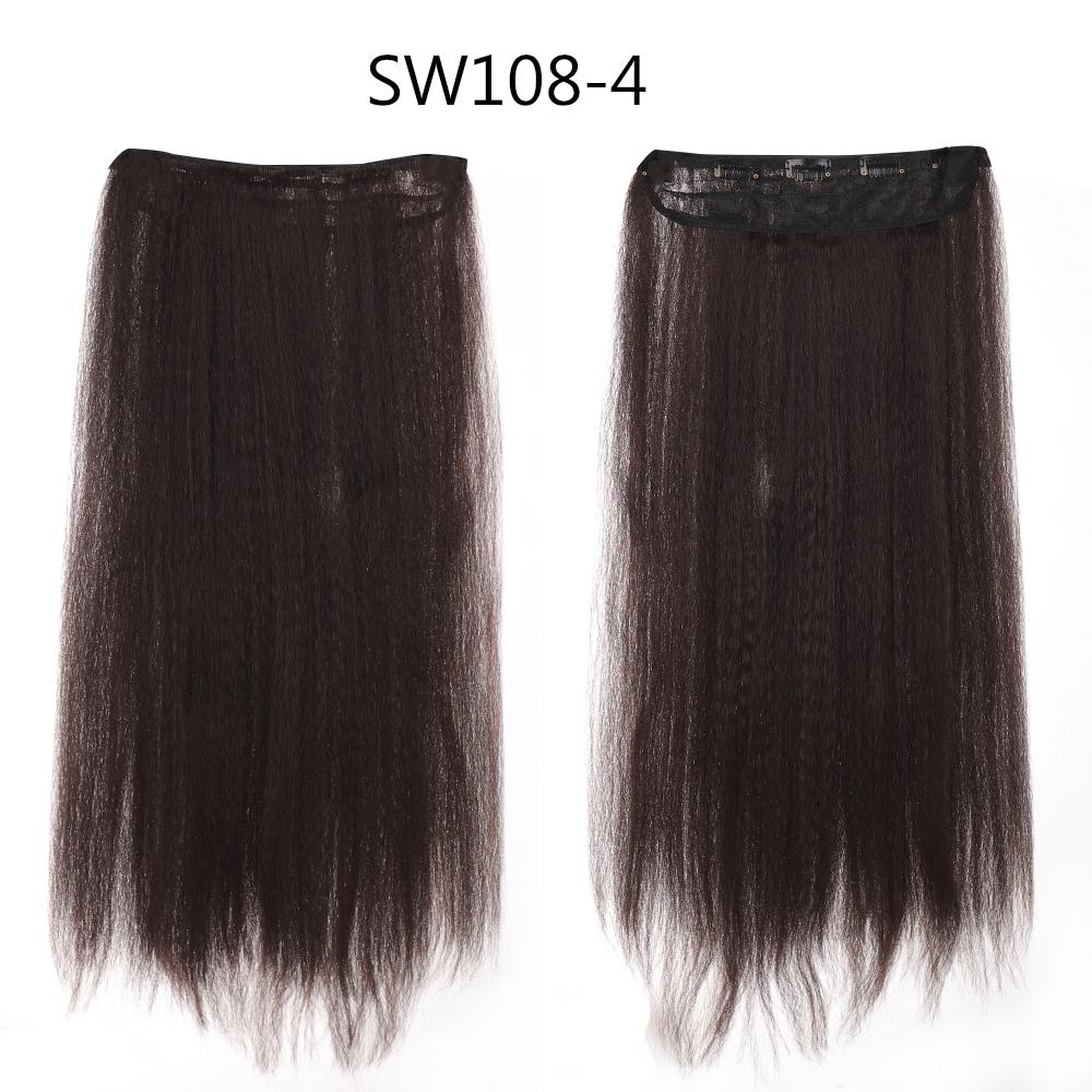 Длинные прямые накладные волосы на клипсе, 24 дюйма, синтетические искусственные волосы для женщин
