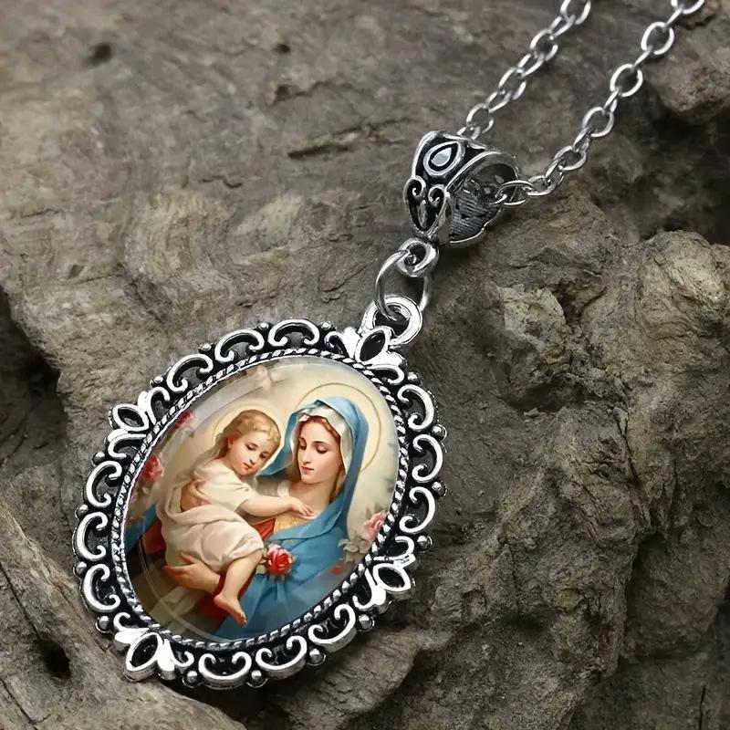 Стильный ретро-подвеска из узорчатого стекла в европейском стиле и цепочка из нержавеющей стали