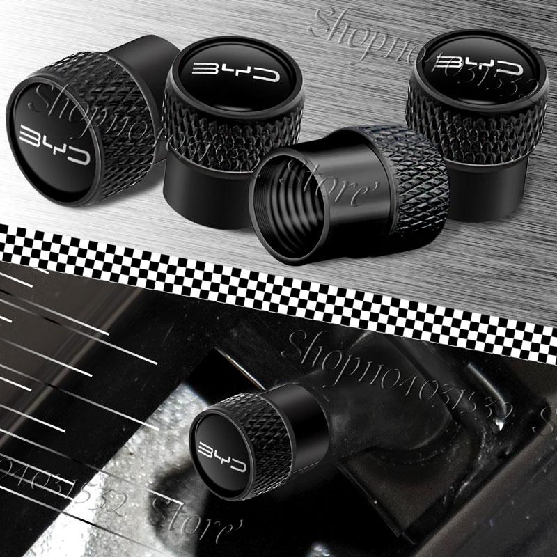 4Pcs Metal Car Styling Emblem Car Valve Caps Wheel Tires Air Tyre Stem Protective Cover For BYD Logo E5 E6 G3 G5 T3 F6 S6 Atto 3