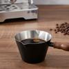 304 Stainless Steel Coffee  Extraction Cup Walnut Handle Coffee Pouring Cup Dosing Cup  Restaurant