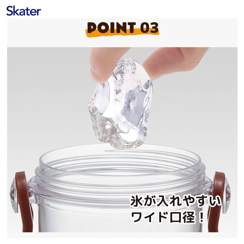 Бутылка для воды Skater Clear Water Clear, для мальчиков и детей, 480 мл, пластик, Япония, Привет, Девочки, PSB5TR-A