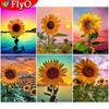 5D DIY алмазная живопись Подсолнух полный Sauqre круглая дрель Алмазная вышивка закат картина горный хрусталь домашний декор