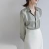 2024 Spring/Summer Women's Silky High-End Urban Long Sleeve Shirt: Simple, Professional, and Chic
