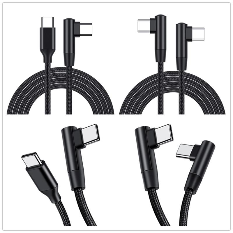 0.25/0.5/1/2/3 M 3A Quick Charger 90 Degrees USB Type C To USB C  Cord PD Cable For iPhone 15 16 Samsung Xiaomi Macbook