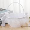 Корзина для цветов Элегантная Романтичная Инкрустированная Стразами Мини Белая Свадебная Подружки Невесты Ручная Кружевная Корзина для Цветов Реквизит для Оформления Сцены