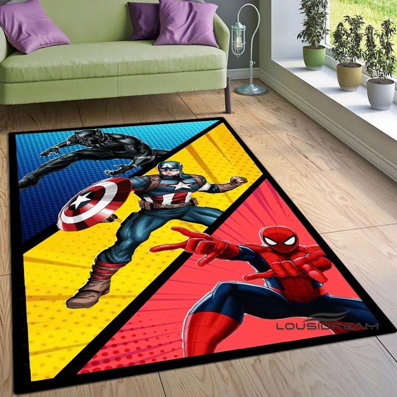 3D Captain America Printed Rug – Suitable for Living Room & Bedroom | Non-Slip Mat, Home Decor, Area Rug, Birthday Gift