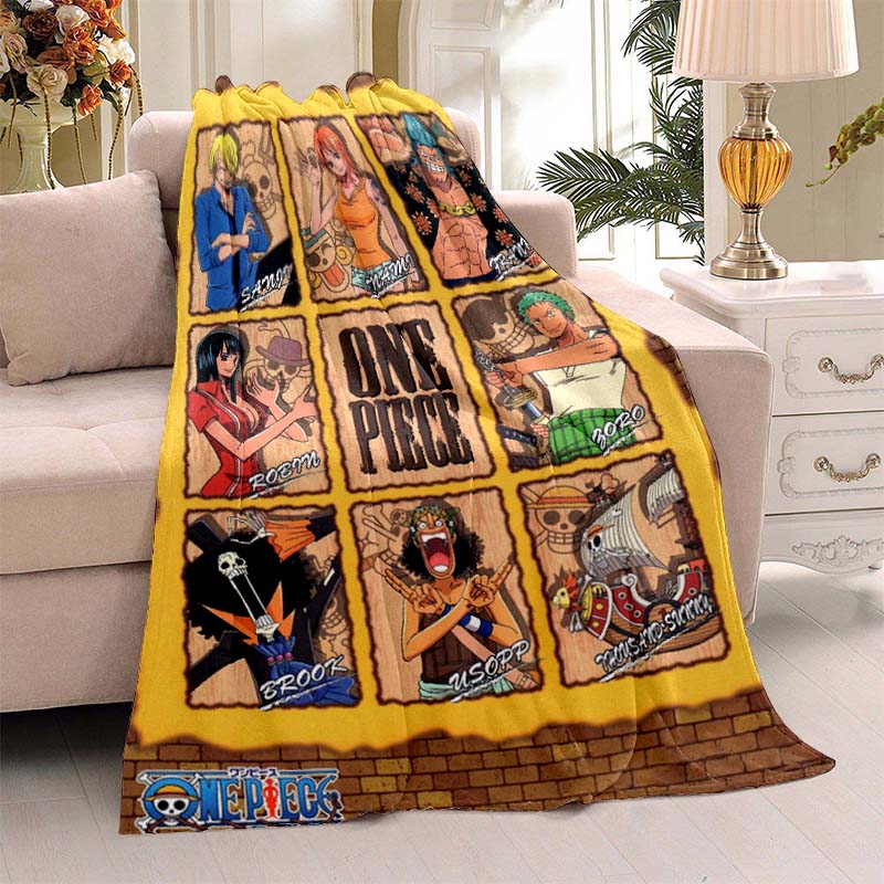Новое одеяло с принтом соломенной шляпы и большого корабля из ONE PIECE, теплое и уютное фланелевое одеяло, подходит для спален, диванов, кроватей,