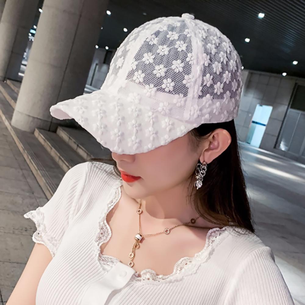 Fashion Casual Girls Women Hip Hop Korean Lace Mesh Hat Visors Cap Flower Baseball Cap