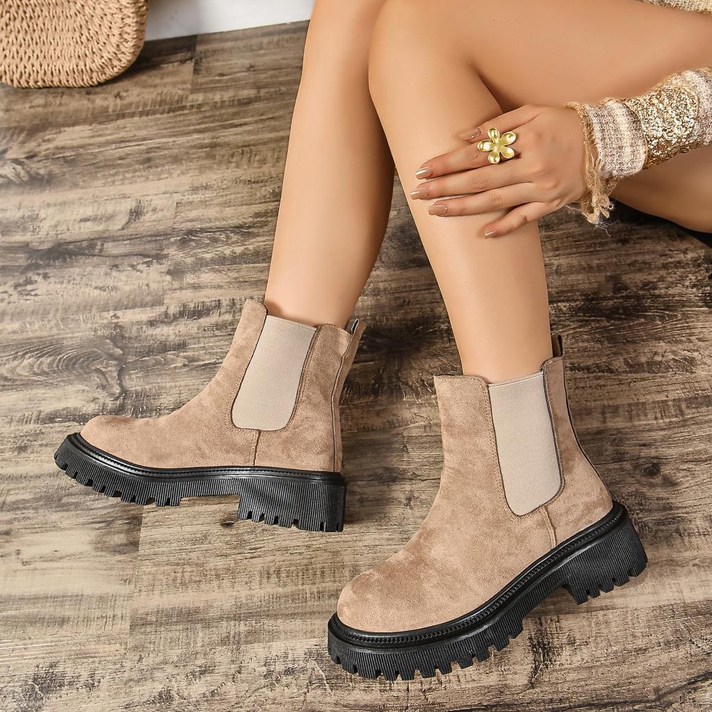 Женские ботинки весна-осень на платформе кожаные ботильоны с круглым носком женские модные легкие удобные туфли ручной работы для женщин