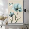 Для гостиной Золотой принт Cuadros Салон Decoracio Абстрактная картина на холсте с синим цветком Современная нежно-голубая настенная картина