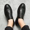 Кожаные туфли для мужчин, деловые, офисные, рабочие, броги, высококачественные, удобные, формальные, свадебные туфли, на шнуровке, черные мужские туфли