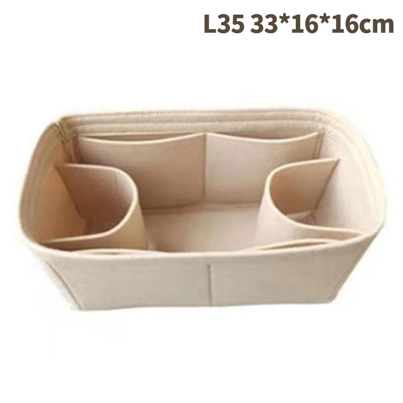 25 30 35 Органайзер-вставка из фетра для сумки, органайзер для макияжа, органайзер для сумочки, дорожный внутренний кошелек, портативные косметички