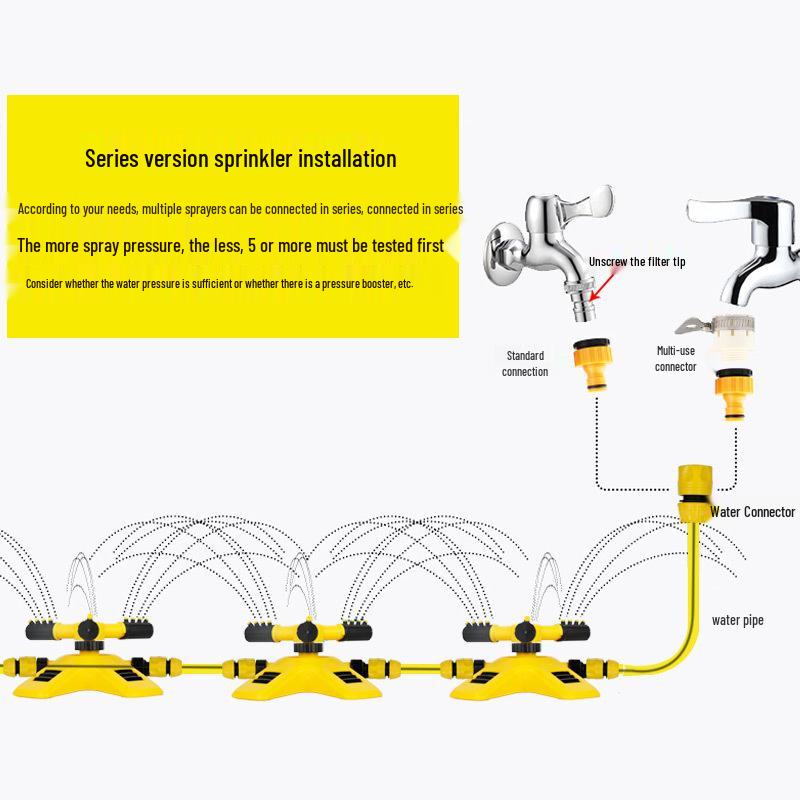 Трехсопловой 360° Автоматический Вращающийся Дождеватель для Полива Цветов